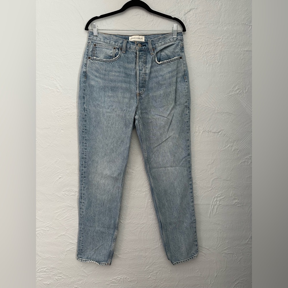 Denim Forum The BF High Rise Loose Light Wash Jeans - Picture 1 of 7